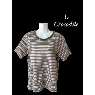 クロコダイル(Crocodile)の【Crocodile】半袖Tシャツ/ボーダー柄/L(Tシャツ/カットソー(半袖/袖なし))