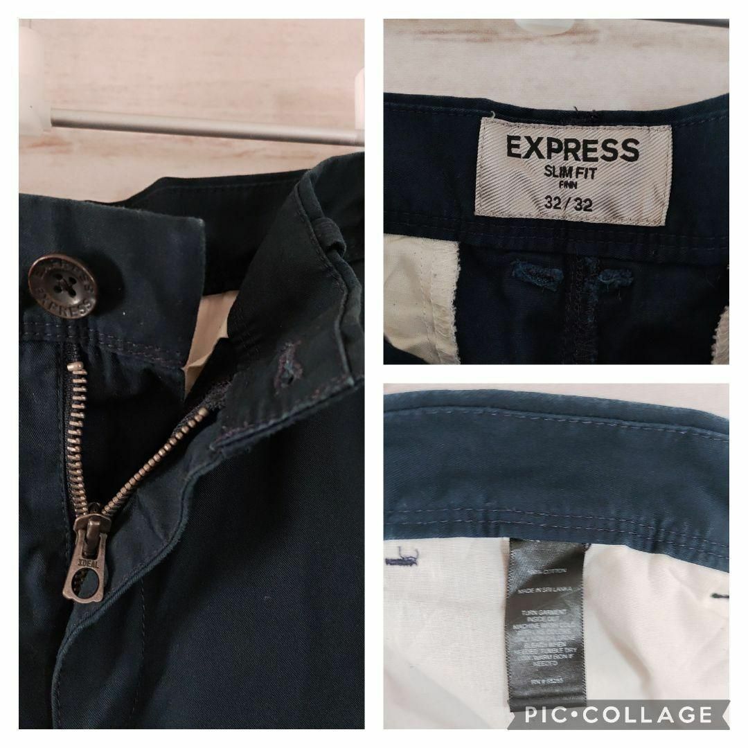 EXPRESS(エクスプレス)のEXPRESS　32×32　コットンパンツ　IDEALジップ　ネイビー濃紺 メンズのパンツ(その他)の商品写真