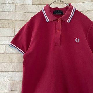 フレッドペリー(FRED PERRY)のフレッドペリー イングランド製 ポロシャツ 半袖 刺繍 ボルドー M(ポロシャツ)