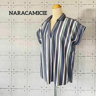 ナラカミーチェ(NARACAMICIE)の★21 ナラカミーチェ マルチストライプ スキッパーシャツ 1M9号 爽やか上品(シャツ/ブラウス(半袖/袖なし))