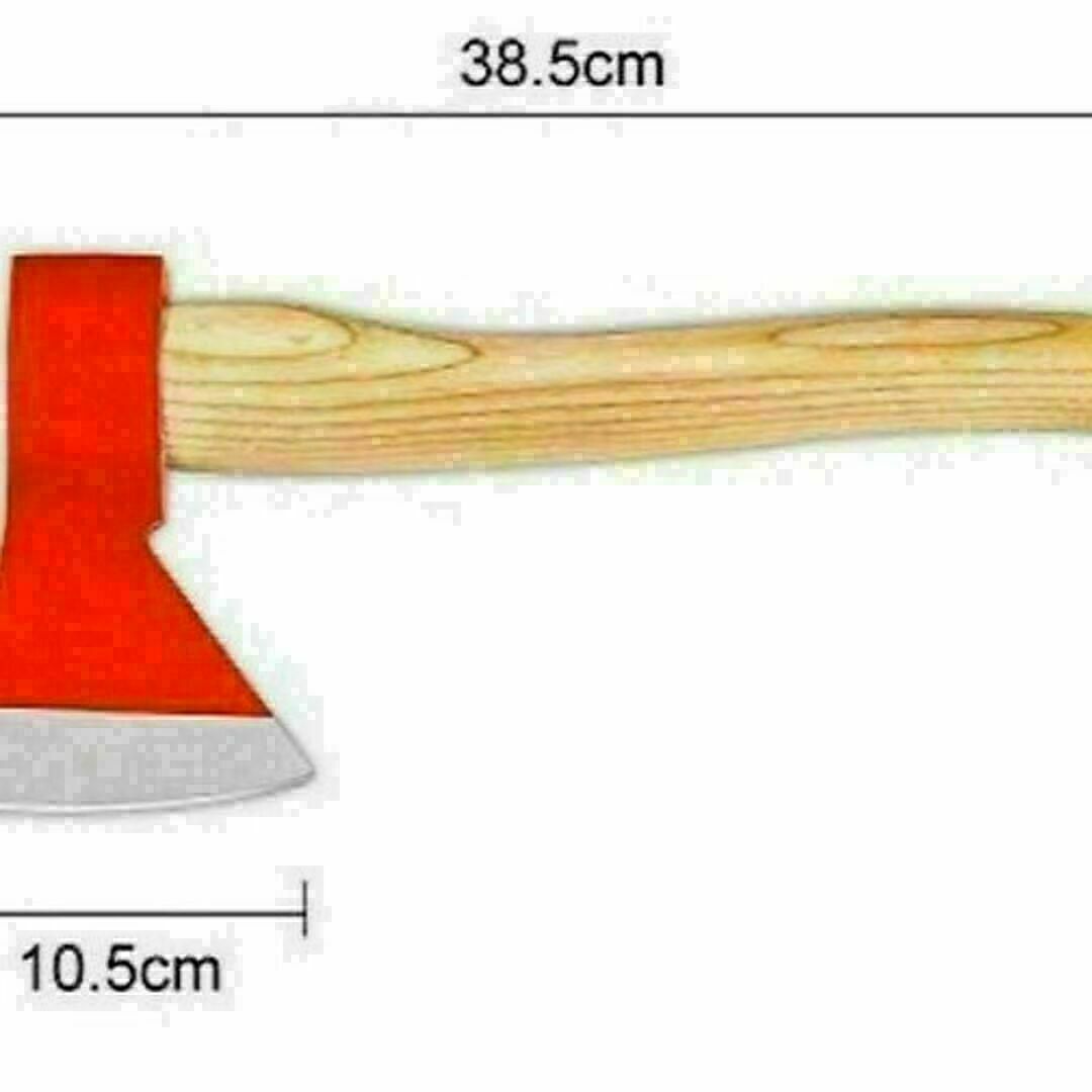 送料無料　斧 おの　キャンプ 薪割り 手斧 小型薪割り斧 釣り 39cm (赤) スポーツ/アウトドアのアウトドア(ストーブ/コンロ)の商品写真
