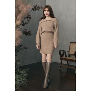 ハーリップトゥ(Her lip to)のHalf Zip Knit Mini Dress(ミニワンピース)