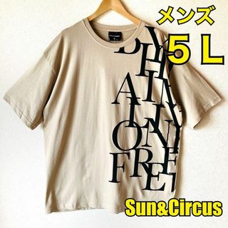 メンズ大きいサイズ5L英字ラインデザイン半袖Tシャツ新品(Tシャツ/カットソー(半袖/袖なし))