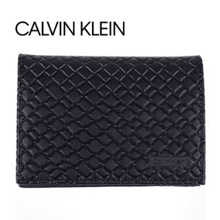 カルバンクライン(Calvin Klein)のカルバンクライン カードケース CK パスケース ブラック レザー 本革 名刺(名刺入れ/定期入れ)