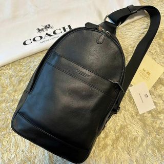 COACH - 【極美品】コーチ 54770 ボディバック レザー シボ革 黒 肩掛け 斜め掛け