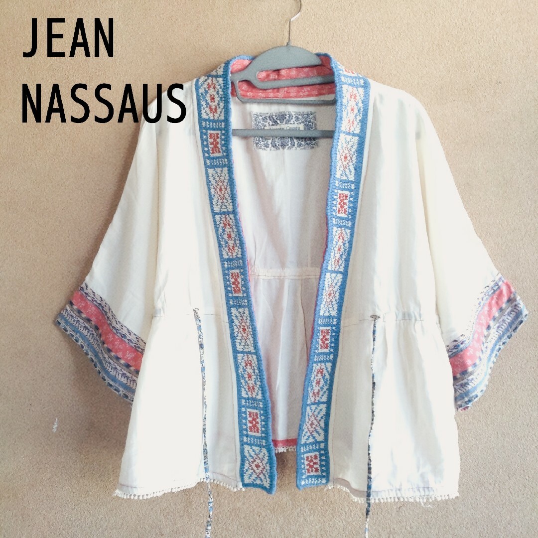 jean nassaus(ジーンナッソーズ)のジーンナッソーズ　オルティガ刺繍カーディガン　羽織りワイドスリーブ　サイズ3 レディースのトップス(カーディガン)の商品写真