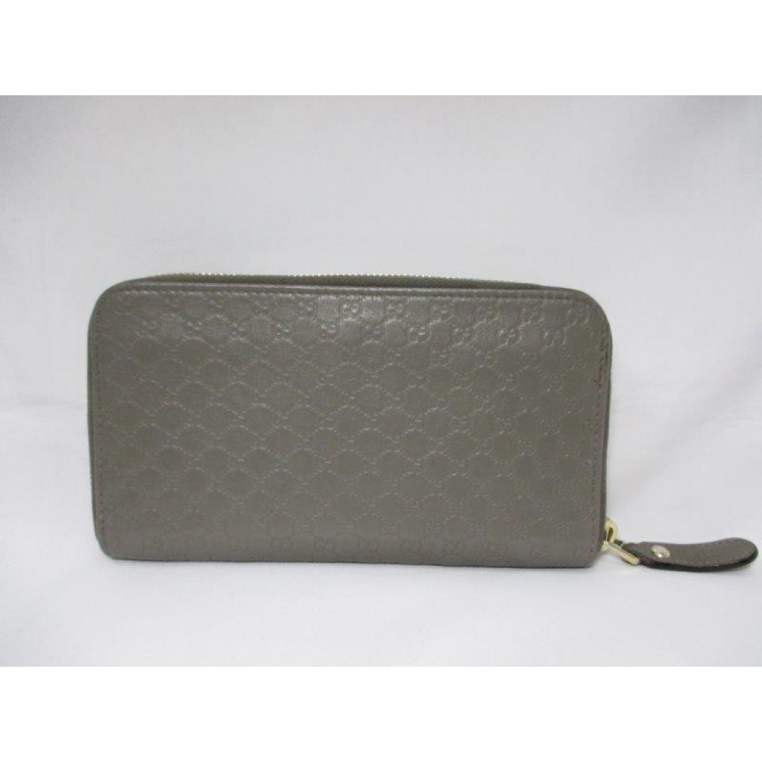 GUCCI グッチ GG ラウンドファスナー 長財布 グレー マイクロシマ 中古 GUCCI グッチ GG ラウンドファスナー 長財布 グレー マイクロシマ 中古