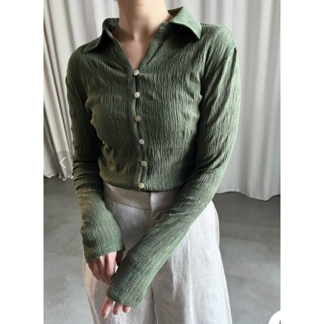 Ameri VINTAGE(アメリヴィンテージ)の美品AMERI SHIRRING TIGHT LONG SHIRT15,400円 レディースのトップス(シャツ/ブラウス(長袖/七分))の商品写真