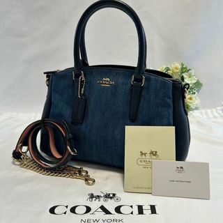 コーチ(COACH)の【美品】コーチ 67473 2way ハンドバック レザー×デニム チェーン(ショルダーバッグ)