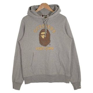 アベイシングエイプ(A BATHING APE)のA BATHING APE アベイシングエイプ OVO OCTOBERS VERY OWN オクトーバーベリーオウン プルオーバースウェットパーカー グレー プリント 001PPH731904C Size L(パーカー)