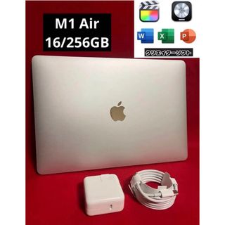 マック(Mac (Apple))のMacBookAir M1 16/256GB 極美品 コード未使用(ノートPC)