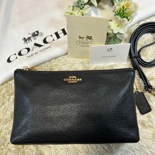 コーチ(COACH)の【美品】コーチ 34265 ショルダーバック ボディバッグ レザー 黒 チャーム(ショルダーバッグ)