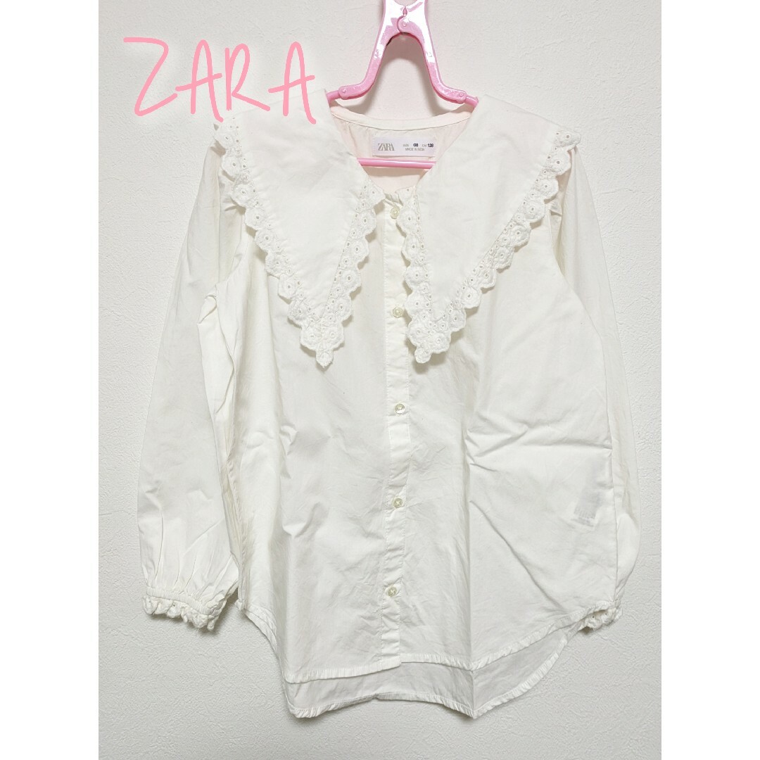 ZARA(ザラ)の【128】ザラ　長袖　ブラウス　襟 キッズ/ベビー/マタニティのキッズ服女の子用(90cm~)(ブラウス)の商品写真