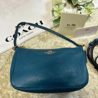 コーチ(COACH)の【美品】コーチ 25591 2way ショルダーバック レザー ブルー 肩掛け(ショルダーバッグ)