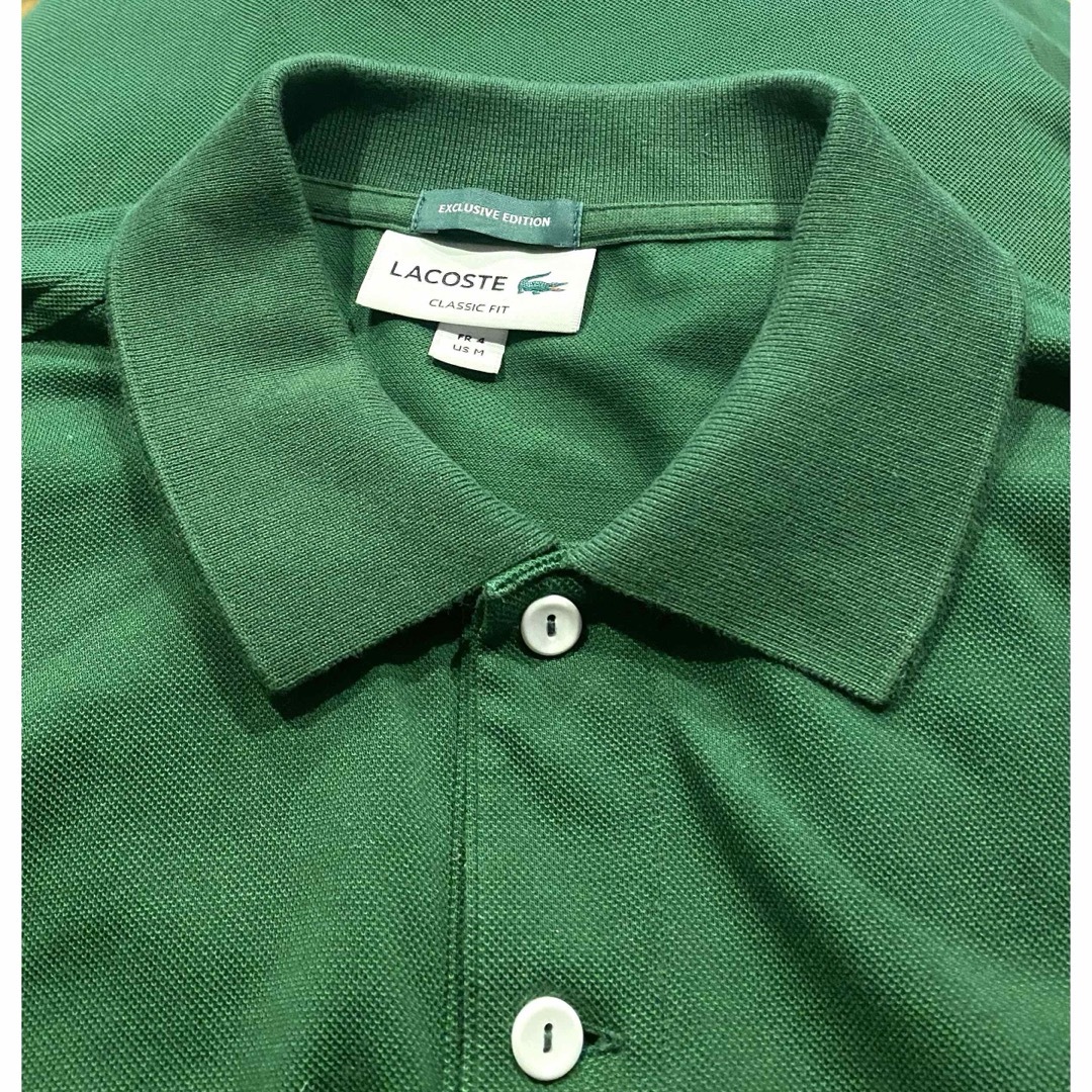LACOSTE(ラコステ)の【大人気】LACOSTE ポロシャツ 大きいサイズ 文字ワニ グリーン 希少品 メンズのトップス(ポロシャツ)の商品写真