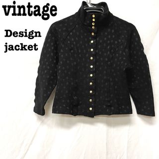 Lochie - 美品【  vintage 】 ウールジャケット　水玉柄　レトロ ブルゾン