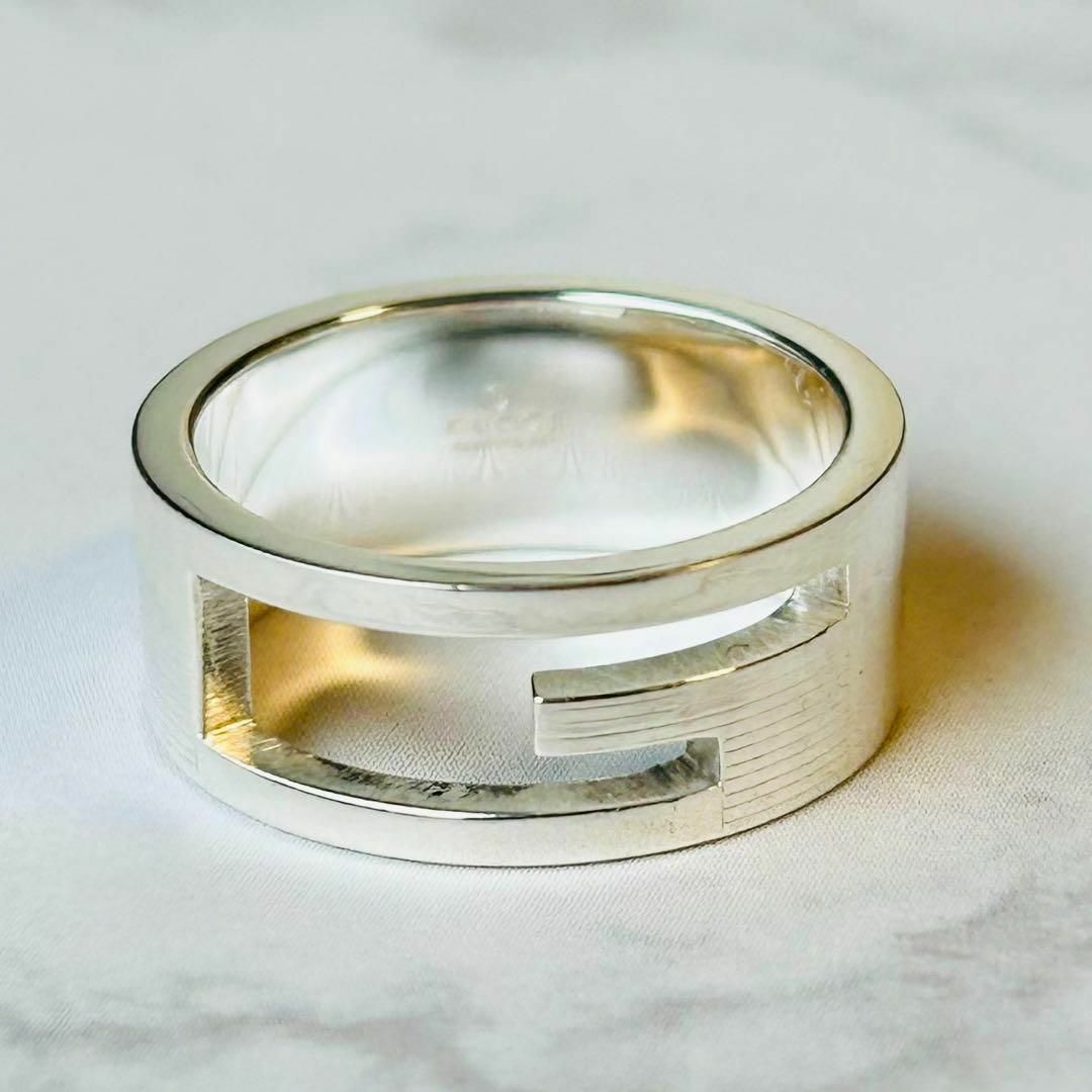 Gucci(グッチ)の【美品】GUCCI グッチ　ユニセックス ブランデッドGリング 12号SV925 メンズのアクセサリー(リング(指輪))の商品写真