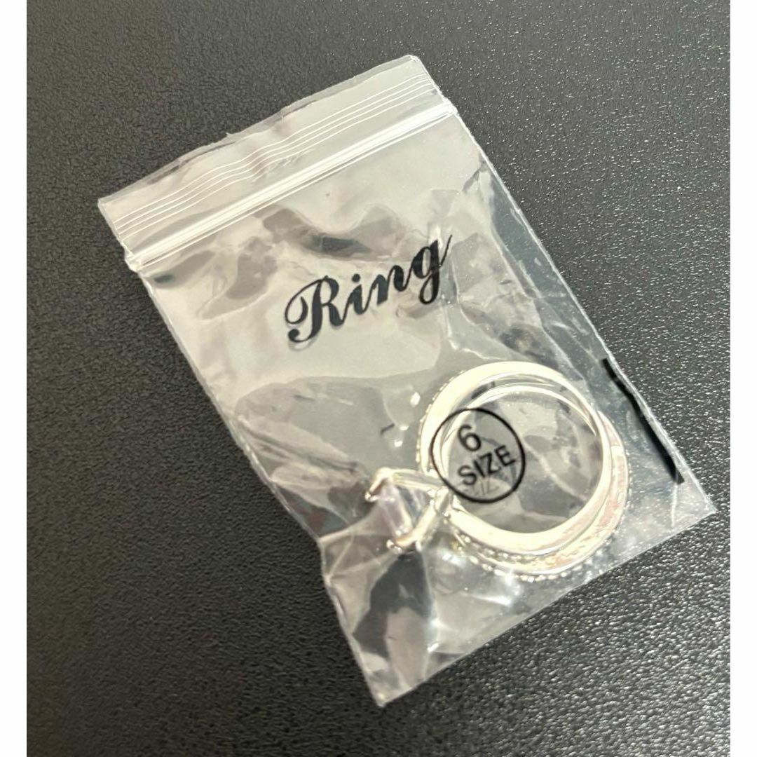 【訳あり】2連 ホワイトサファイア リング 925スターリングシルバー 指輪 レディースのアクセサリー(リング(指輪))の商品写真