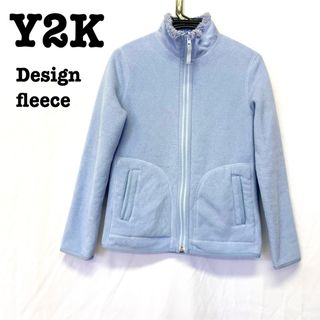 ロキエ(Lochie)の美品【 vintage 】 フリースジャケット　フリースブルゾン  ブルー(ブルゾン)