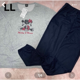 ディズニー(Disney)の最安値❣️新品　レディース　ミッキー　ミニー　パジャマ　長袖　薄手　LL(パジャマ)