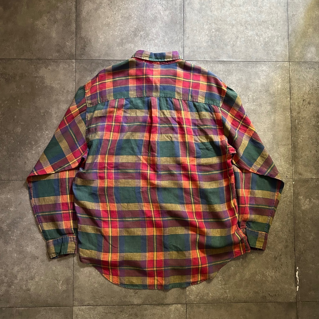 GAP - 90s old GAP オールドギャップ リネンシャツ L レッド