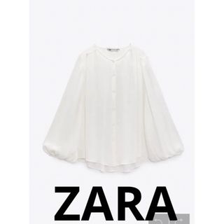 ザラ(ZARA)のZARA ホワイトブラウス(シャツ/ブラウス(長袖/七分))