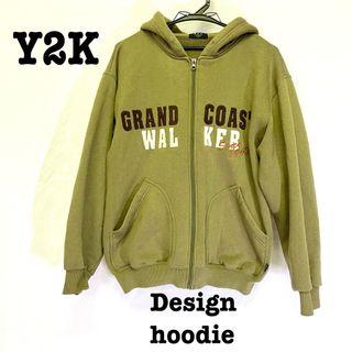 サンタモニカ(Santa Monica)の美品【 Y2K 】 パーカー　ジップアップパーカー　ロゴパーカー(パーカー)