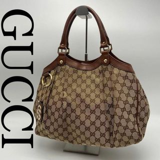 グッチ(Gucci)のGUCCI グッチ ハンドバッグ スーキー GGキャンバス レザー ブラウン系(トートバッグ)