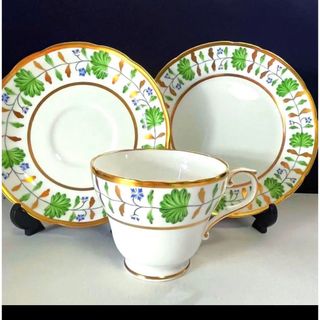 エインズレイ(Aynsley China)のハマースレイ   ハマーズレイ　リーフと青い花と金彩　レア　トリオ(食器)