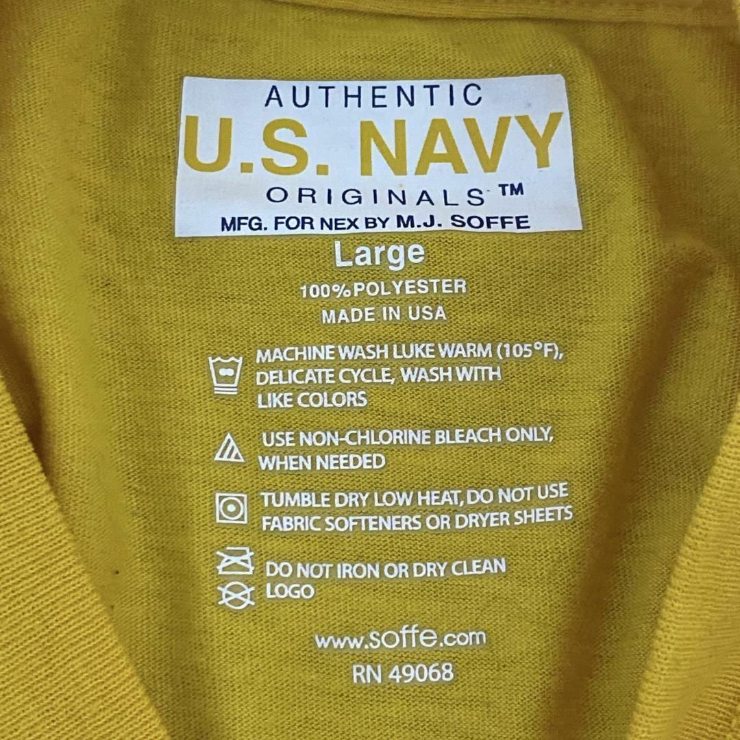 MILITARY(ミリタリー)のUSA製SOFFE ミリタリー U.S.NAVY 半袖Tシャツ イエローz26 メンズのトップス(Tシャツ/カットソー(半袖/袖なし))の商品写真