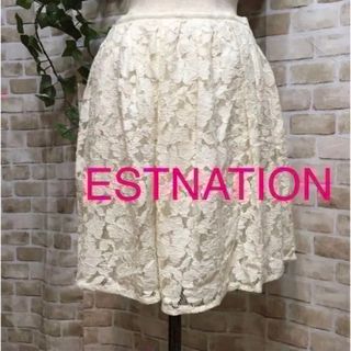 エストネーション(ESTNATION)の感謝sale❤️934❤️ESTNATION❤️上品&可愛いレース花柄スカート(ひざ丈スカート)