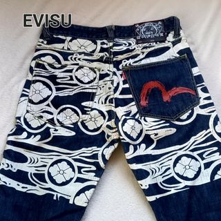 エビス(EVISU)の希少‼️ヱビスジーンズ 　カモメ赤 W30　総柄　黄色ステッチ　JP2006(デニム/ジーンズ)