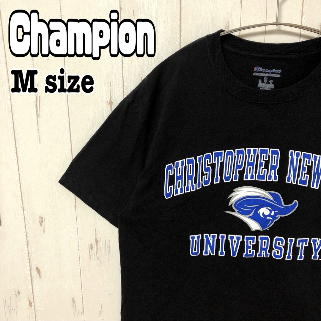 Champion(チャンピオン)のチャンピオン カレッジtシャツ クリストファーニューポート大学 半袖 黒 古着 メンズのトップス(Tシャツ/カットソー(半袖/袖なし))の商品写真