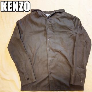 ケンゾー(KENZO)のケンゾー パーカーシャツ ブラック 無地 コットン(シャツ)