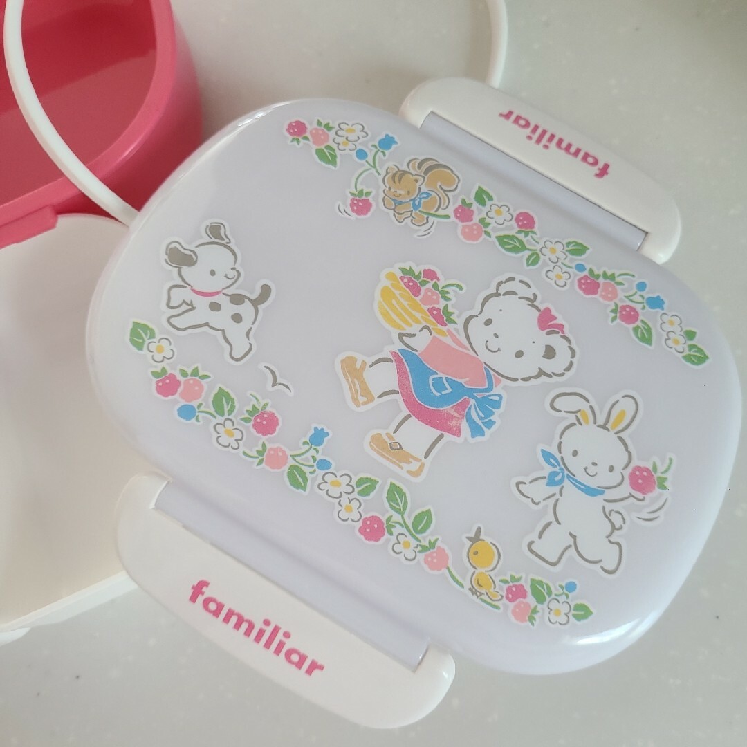 familiar - ファミリア お弁当箱 ランチボックス ピンクの通販 familiar - ファミリア お弁当箱 ランチボックス ピンクの通販