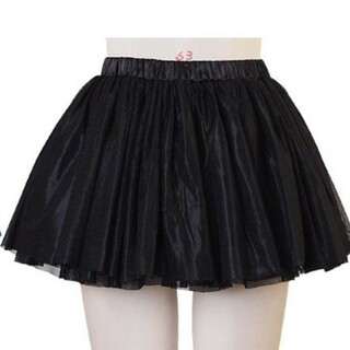 新品　ミニスカート　パニエ　ボリューム　黒　チュールスカート　チュチュ　スカート(ミニスカート)
