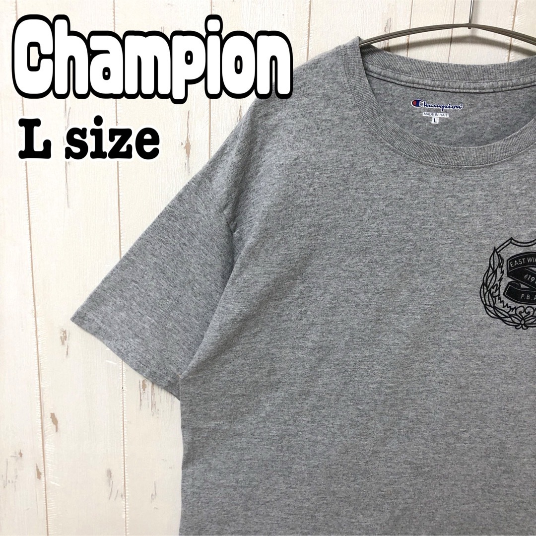 Champion(チャンピオン)のChampion チャンピオン Tシャツ シンプル 半袖 灰色 グレー 海外古着 メンズのトップス(Tシャツ/カットソー(半袖/袖なし))の商品写真