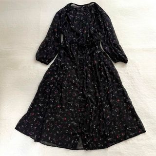 ユニクロ(UNIQLO)のユニクロ Joy of Print 2WAY 花柄 シフォンワンピース(ロングワンピース/マキシワンピース)