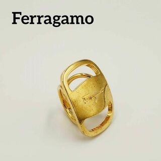 Salvatore Ferragamo - ★Ferragamo★ スカーフリング 長方形 ロゴ ゴールド