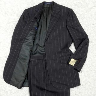 Ralph Lauren - 極美品 L ラルフローレン カシミヤ ウール スーツ 灰 ストライプ イタリア製