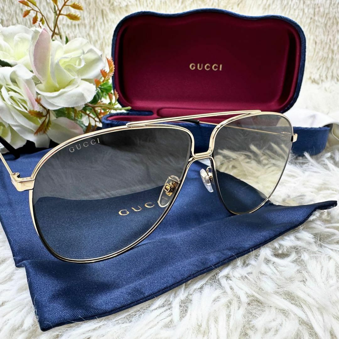 Gucci(グッチ)の未使用 入手困難 GUCCI サングラス ディアドロップ ダブルブリッジ メンズのファッション小物(サングラス/メガネ)の商品写真