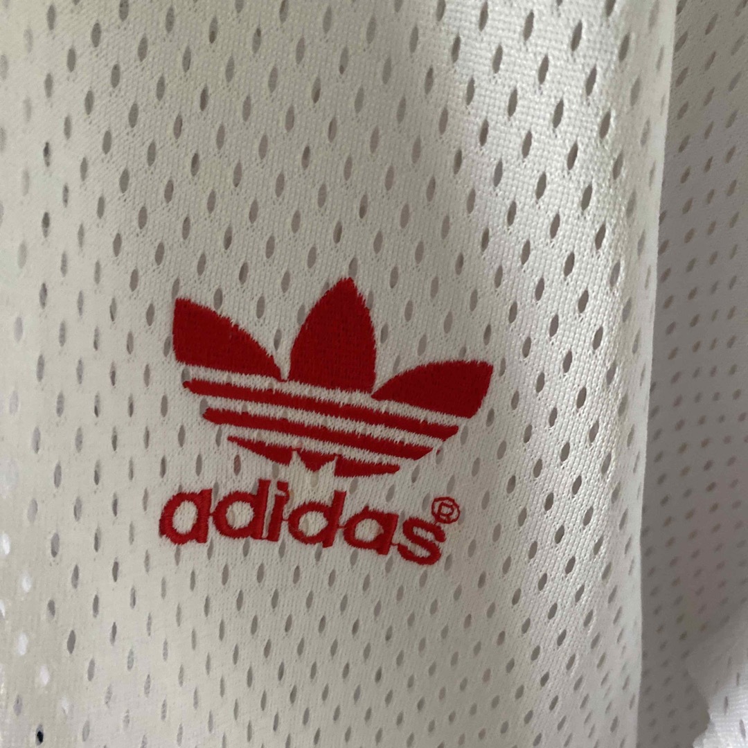 adidas(アディダス)の【レア】80sadidasアディダス万国旗タグメッシュパーカーゲームシャツ白ml メンズのトップス(パーカー)の商品写真