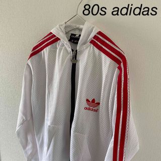 adidas - 【レア】80sadidasアディダス万国旗タグメッシュパーカーゲームシャツ白ml