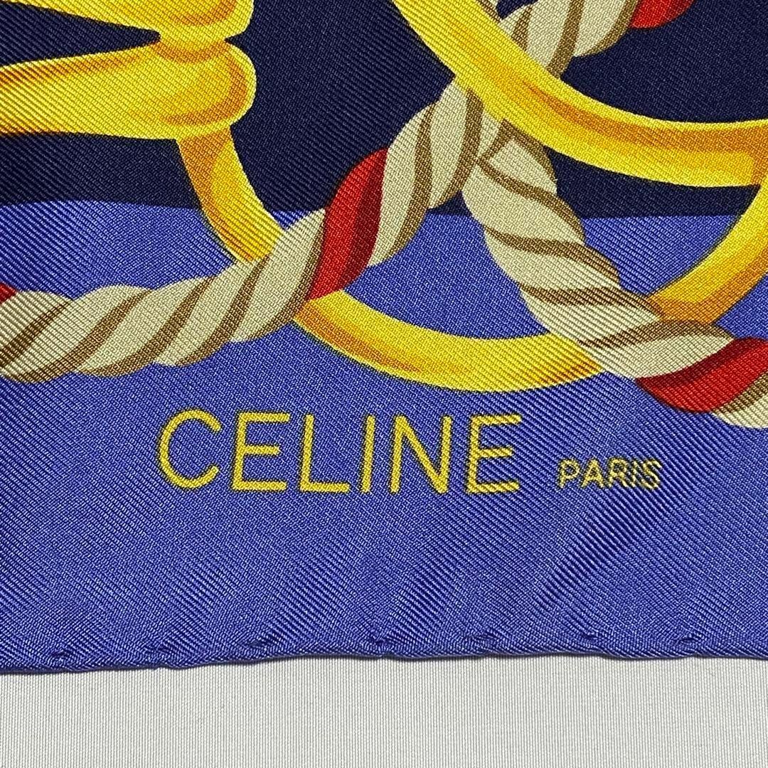 celine(セリーヌ)の★CELINE★ スカーフ ロープ タッセル チェーン ベルト ネイビー ブルー レディースのファッション小物(バンダナ/スカーフ)の商品写真