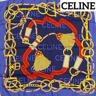 セリーヌ(celine)の★CELINE★ スカーフ ロープ タッセル チェーン ベルト ネイビー ブルー(バンダナ/スカーフ)