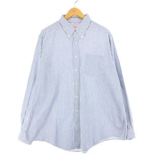 ブルックスブラザース(Brooks Brothers)の古着 ブルックスブラザーズ Brooks Brothers Est.1818 長袖 ボタンダウンストライプシャツ USA製 メンズXL /eaa433894(シャツ)