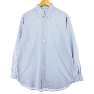 ブルックスブラザース(Brooks Brothers)の古着 ブルックスブラザーズ Brooks Brothers MAKERS 長袖 ボタンダウンストライプシャツ USA製 メンズXL /eaa433895(シャツ)