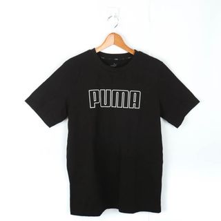 プーマ(PUMA)のプーマ 半袖Tシャツ ロゴT スポーツウエア コットン メンズ Mサイズ 黒×白 PUMA(Tシャツ/カットソー(半袖/袖なし))