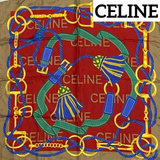 ★CELINE★ スカーフ ロープ タッセル チェーン ベルト レッド ベージュ