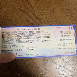 フジアンドサン2024 チケット　5/11 静岡県民の方　(音楽フェス)